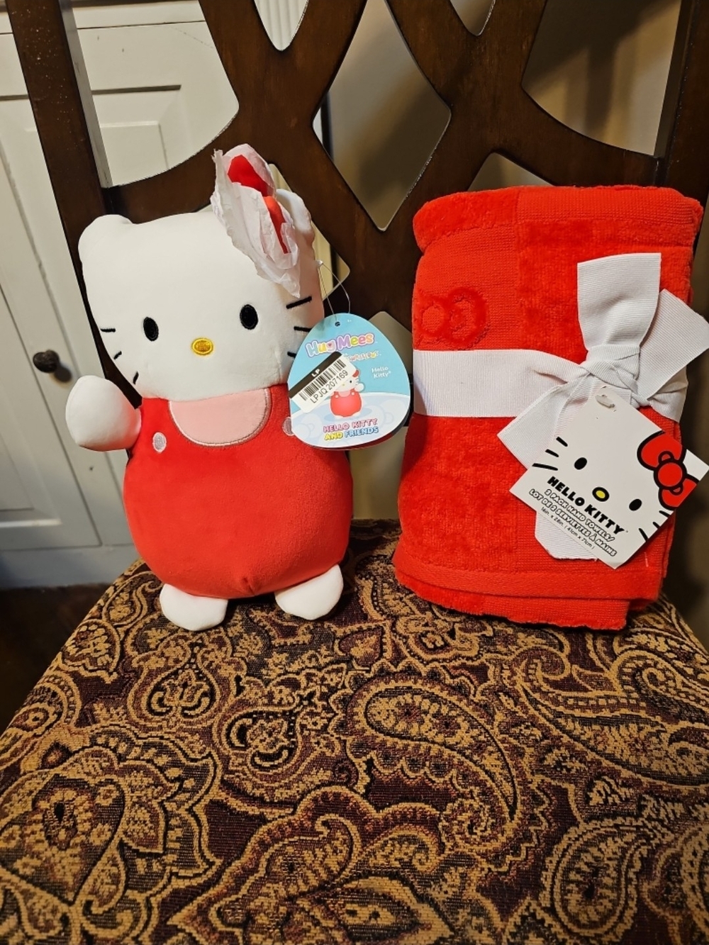 Hello Kitty Red Plush Doll & Matching Red Towel Set